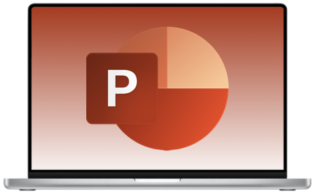 Powerpoint logo op beeldscherm